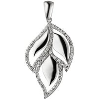 JOBO Kettenanhänger Anhänger mit 81 Zirkonia, 925 Silber silberfarben