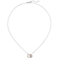 JOBO Kette mit Anhänger, 925 Silber bicolor mit 18 Zirkonia 45 cm silberfarben