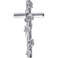 JOBO Kreuzanhänger Anhänger Kreuz mit Rosen, 925 Silber silberfarben