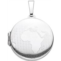 JOBO Medallionanhänger Anhänger Medaillon Weltkarte, 925 Silber silberfarben