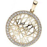 JOBO Kettenanhänger Anhänger mit 39 Zirkonia, 333 Gold gelb|goldfarben