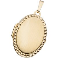 JOBO Medallionanhänger Anhänger Medaillon oval, 333 Gold gelb|goldfarben