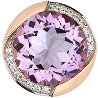 JOBO Kettenanhänger Anhänger mit Amethyst und 16 Diamanten, rund 585 Roségold goldfarben