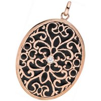 JOBO Kettenanhänger Anhänger mit Zirkonia, 925 Silber roségold vergoldet goldfarben