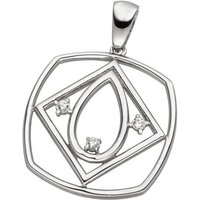 JOBO Kettenanhänger Anhänger mit 3 Zirkonia, 925 Silber silberfarben