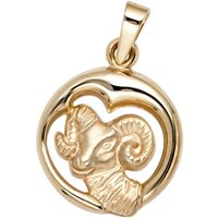 JOBO Sternzeichenanhänger Sternzeichen Widder, 375 Gold gelb|goldfarben