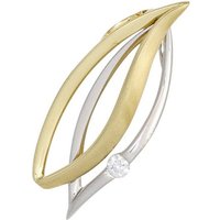 JOBO Kettenanhänger Anhänger mit Diamant, 585 Gold bicolor gelb|goldfarben