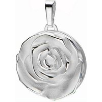 JOBO Medallionanhänger Anhänger Medaillon Rose, 925 Silber silberfarben
