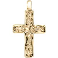 JOBO Kreuzanhänger Anhänger Kreuz, 585 Gold gelb|goldfarben