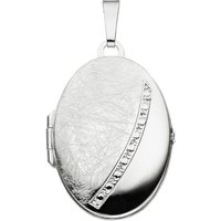 JOBO Medallionanhänger Anhänger Medaillon oval, 925 Silber silberfarben