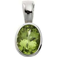 JOBO Kettenanhänger Anhänger oval, 925 Silber mit Peridot silberfarben