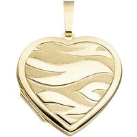 JOBO Medallionanhänger Anhänger Medaillon Herz, 585 Gold gelb|goldfarben