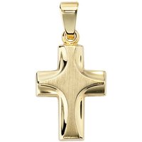JOBO Kreuzanhänger Anhänger Kreuz, 585 Gold gelb|goldfarben