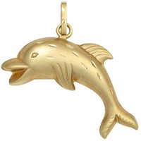JOBO Kettenanhänger Anhänger Delfin, 333 Gold gelb|goldfarben