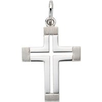 JOBO Kreuzanhänger Anhänger Kreuz, 585 Weißgold silberfarben