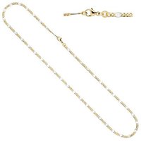 JOBO Goldkette, Steg-Panzerkette 333 Gold massiv 45 cm 2 mm gelb|goldfarben