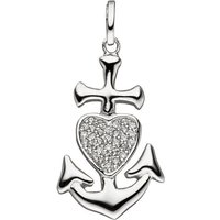 JOBO Kettenanhänger Anhänger Glaube, Liebe, Hoffnung, 925 Silber mit Zirkonia silberfarben