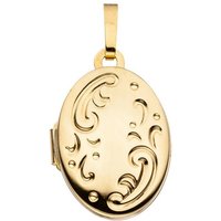 JOBO Medallionanhänger Anhänger Medaillon oval, 333 Gold gelb|goldfarben