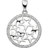 JOBO Sternanhänger Anhänger Sterne, 925 Silber mit Zirkonia silberfarben