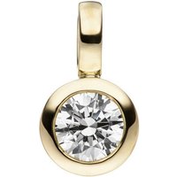 JOBO Runder Anhänger, rund 333 Gold mit Zirkonia gelb|goldfarben
