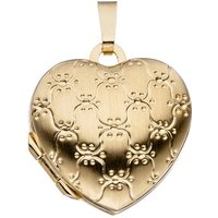 JOBO Medallionanhänger Anhänger Medaillon Herz, 333 Gold gelb|goldfarben