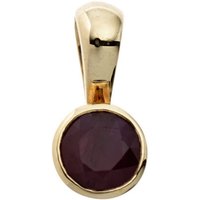 JOBO Runder Anhänger, rund 333 Gold mit Rubin gelb|goldfarben
