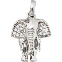 JOBO Kettenanhänger Anhänger Elefant, 925 Silber mit Zirkonia silberfarben