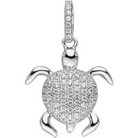 JOBO Kettenanhänger Anhänger Schildkröte, 925 Silber mit Zirkonia silberfarben
