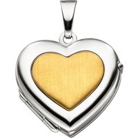 JOBO Medallionanhänger Anhänger Medaillon Herz, 333 Gold bicolor gelb|goldfarben