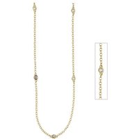 JOBO Collier, 925 Silber vergoldet mit Zirkonia 47 cm goldfarben