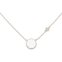 JOBO Collier, 925 Silber roségold vergoldet mit Perlmutt-Einlage goldfarben