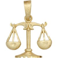 JOBO Sternzeichenanhänger Sternzeichen Waage, 925 Silber vergoldet goldfarben