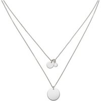 JOBO Kette mit Anhänger, 2-reihig 925 Silber mit Zirkonia silberfarben