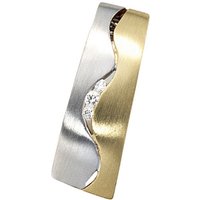 JOBO Kettenanhänger Anhänger mit 3 Diamanten, 585 Gold bicolor gelb|goldfarben