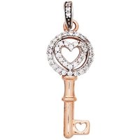 JOBO Kettenanhänger Anhänger Schlüssel, 333 Roségold bicolor mit Zirkonia goldfarben