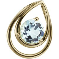 JOBO Kettenanhänger Anhänger mit Blautopas, 585 Gold gelb|goldfarben