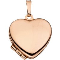 JOBO Medallionanhänger Anhänger Medaillon Herz, 925 Silber roségold vergoldet goldfarben