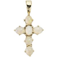 JOBO Kreuzanhänger Anhänger Kreuz, 585 Gold mit Opal gelb|goldfarben