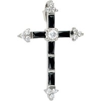 JOBO Kreuzanhänger Anhänger Kreuz, 925 Silber mit Zirkonia silberfarben