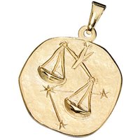 JOBO Sternzeichenanhänger Sternzeichen Waage, 333 Gold gelb|goldfarben
