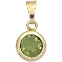 JOBO Runder Anhänger, rund 585 Gold mit Peridot gelb|goldfarben