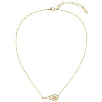 Lacoste Kette mit Anhänger Schmuck Edelstahl Halsschmuck Halskette Ankerkette WINNA, mit oder ohne Glasstein gelb|goldfarben