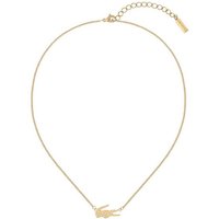 Lacoste Kette mit Anhänger Schmuck Edelstahl Halsschmuck Halskette Ankerkette CROCODILE goldfarben
