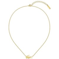 Lacoste Kette mit Anhänger Schmuck Edelstahl Halsschmuck Halskette Ankerkette CROCODILE gelb|goldfarben
