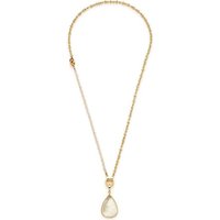 LEONARDO Edelstahlkette Leonardo Damen-Kette Edelstahl Glasstein gelb|goldfarben