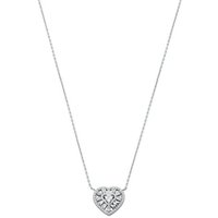 MICHAEL KORS Kette mit Anhänger PREMIUM, TAPERED BAGUETTE HEART, MKC1689CZ791, MKC1689CZ040, mit Zirkonia (synth) silberfarben