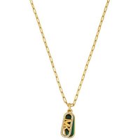 MICHAEL KORS Kette mit Anhänger PREMIUM, DOG TAG, MKJ8274MC710, mit Zirkonia (synth) gelb|goldfarben|grün
