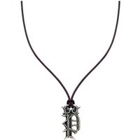 Police Kette mit Anhänger PJ21917PLE-02, Halskette mit Lederband und Edelstahlkette braun|silberfarben