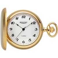 Regent Taschenuhr P721-19443049, (Set, 2-tlg., mit dazu passender Kette), Herrenuhr, Handaufzug, Acrylglas goldfarben