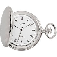 Regent Taschenuhr P718-19437740, (Set, 2-tlg., mit dazu passender Kette), Herrenuhr, Handaufzug, Acrylglas silberfarben